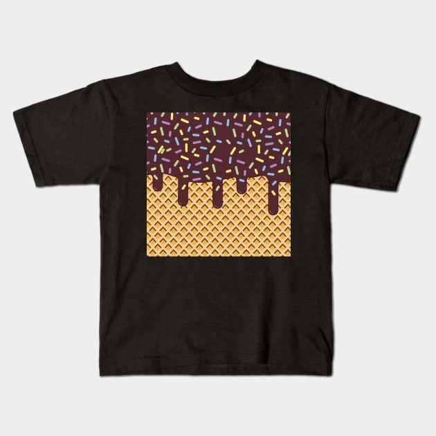 chocolate icecream cone pattern Kids T-Shirt by Tallulah-Malibu